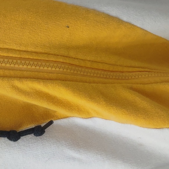 PINK Colorblock Black and Yellow Zip-Up Hoodie Size L - Picture 5 of 8